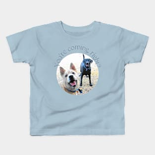 You're Coming, Right? (2 doggies at attention) Kids T-Shirt